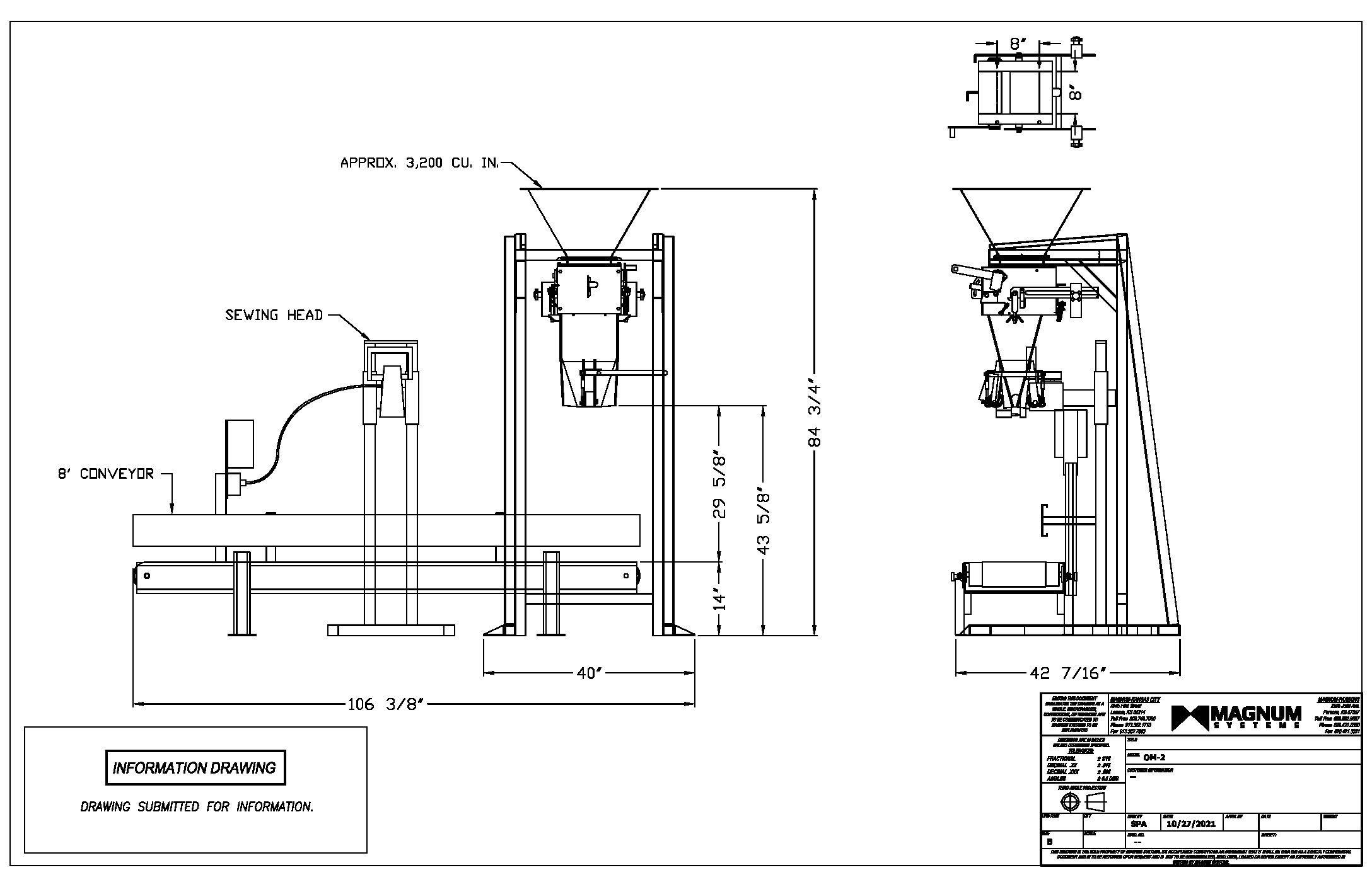 OM-2 Bagging Scale, Pedestal, Mini Sewing System