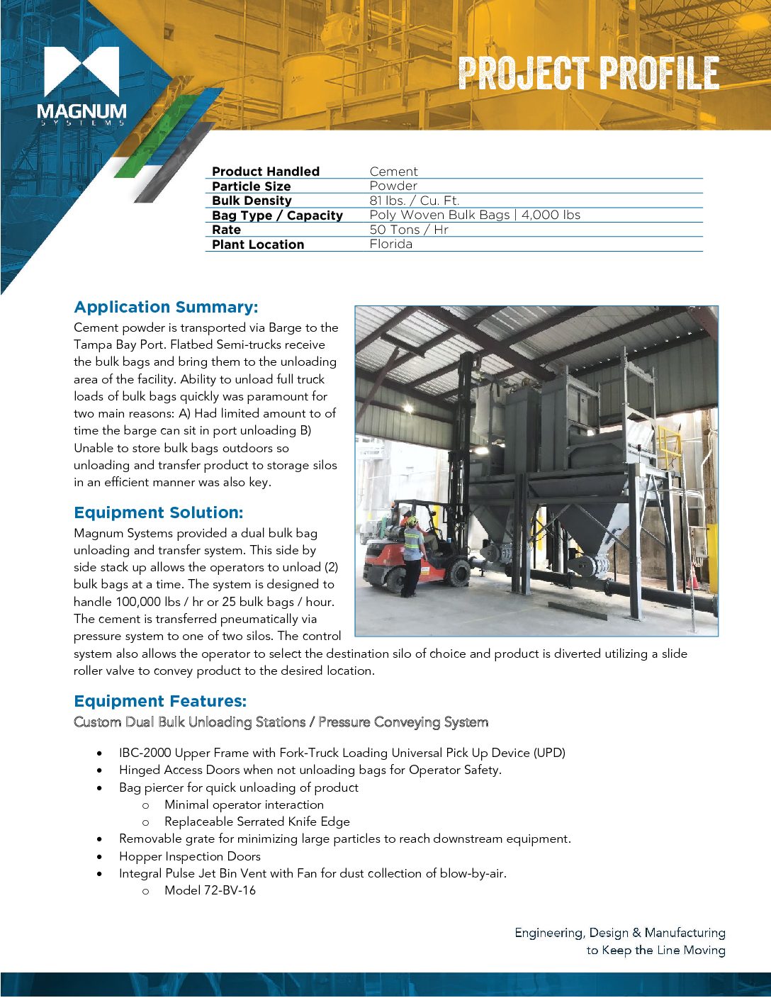 85042 – Bulk Bag Unload & Transfer System – Cement